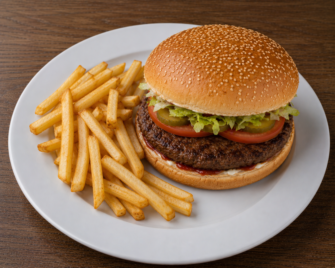 Hamburger (Yarım porsiyon patates kızartması ile)